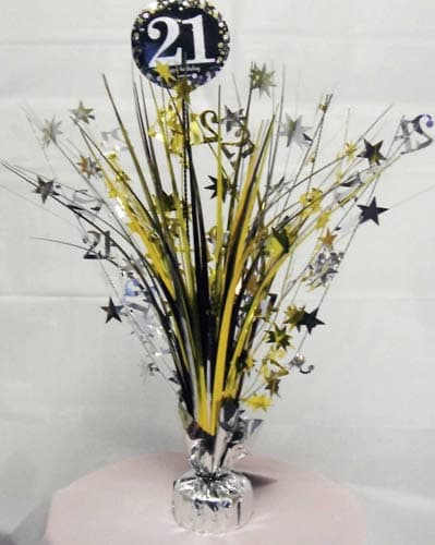 Gold Celebration 21st Centrepiece Spray 1pk