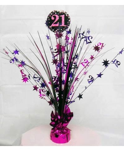 Pink Celebration 21st Centrepiece Spray 1pk