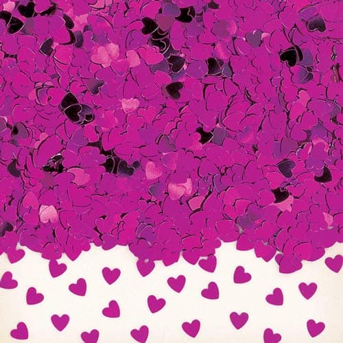 (image for) Hot Pink Sparkle Hearts Metallic Confetti