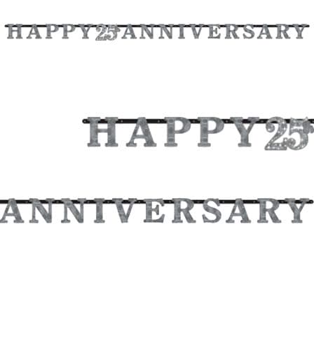 Silver 25th Anniversary Prismatic Letter Banner