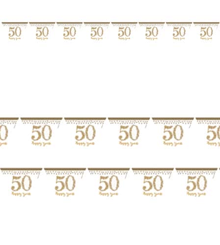 (image for) Golden 50th Anniversary Prismatic Pennant Bunting