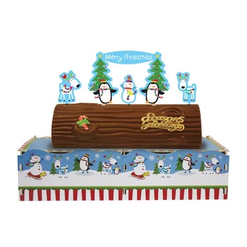 Joyful Snowman Christmas Log Stand