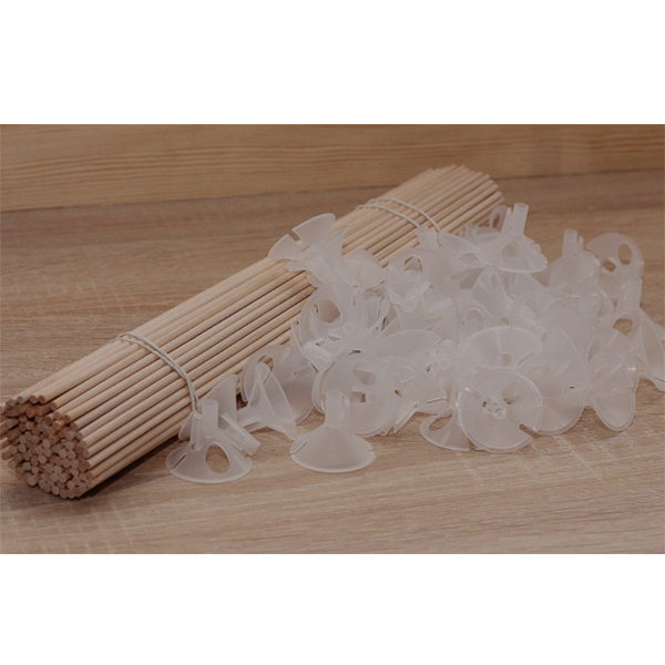 Bamboo Balloon Sticks With Cups 100pk