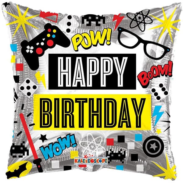 18" Happy Birthday Computer Games Foil Balloons