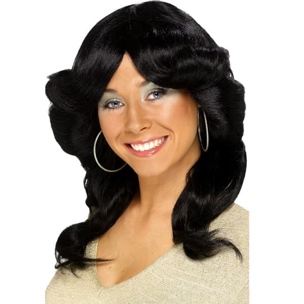 70's Black Flick Wigs