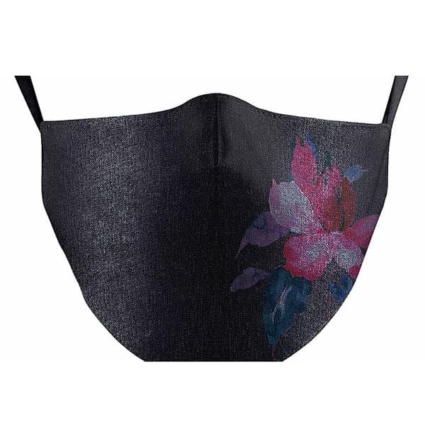 Black Bloom Reusable Face Mask