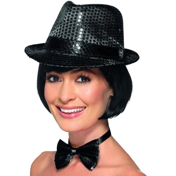 (image for) Black Sequin Trilby Hats