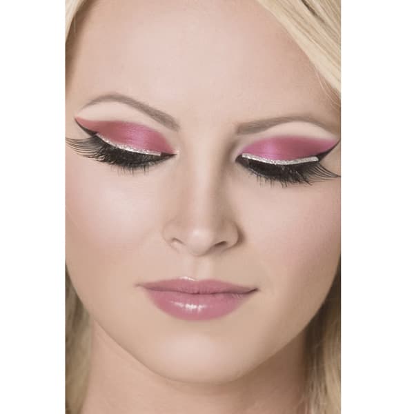 Black And Silver Glitter Eyelashes x6