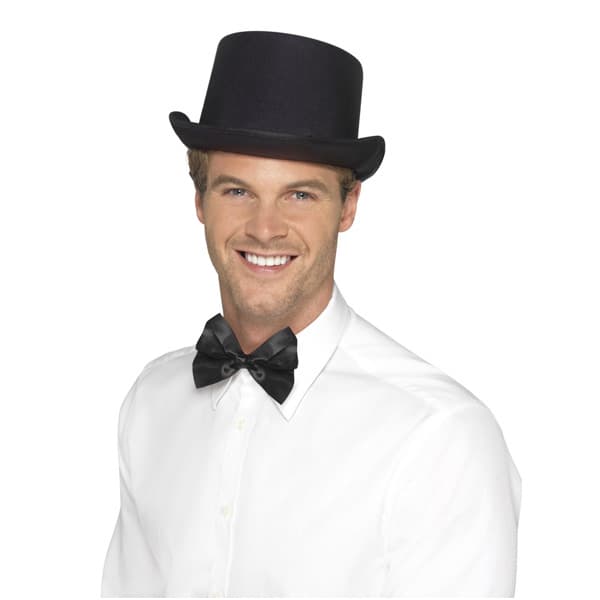 Black Satin Look Top Hat
