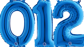 (image for) 14" Grabo Blue Air Fill Number Balloons