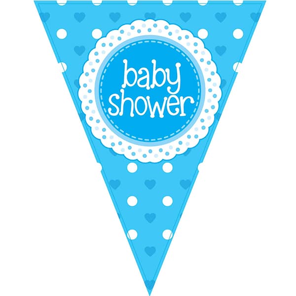 Blue Baby Shower Party Bunting