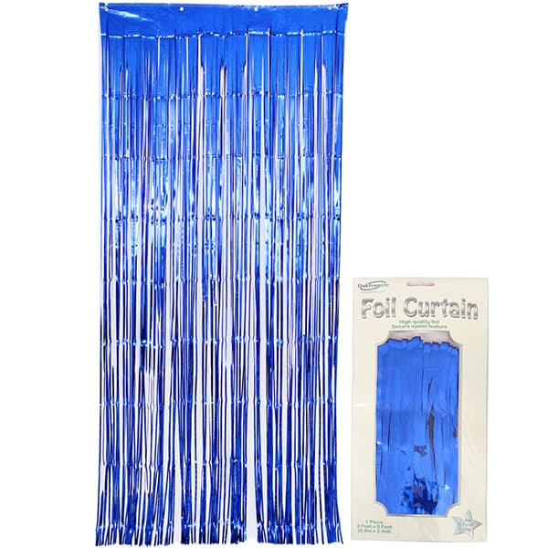 Metallic Blue Foil Door Curtain