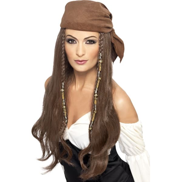 (image for) Brown Pirate Wig With Bandana