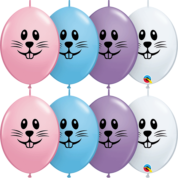 (image for) 6" Bunny Face Quick Link Latex Balloons 50pk