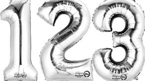 (image for) 16" Silver Number Balloons