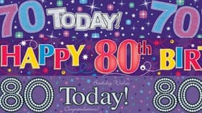 (image for) Age 70-80 Birthday Banners