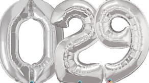 (image for) Silver Number Balloons