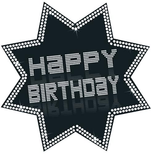(image for) Happy Birthday Black And White Star Cutout