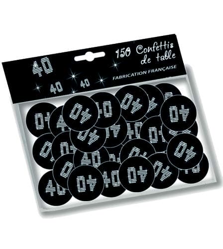 Black & White Age 40 Paper Confetti