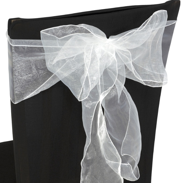 (image for) White Organza Chair Sash x5