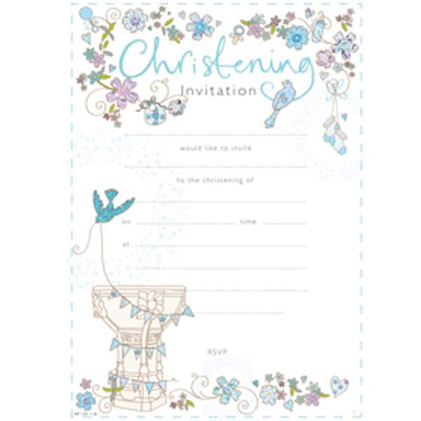 (image for) Blue Christening Boy Invitations 20pk
