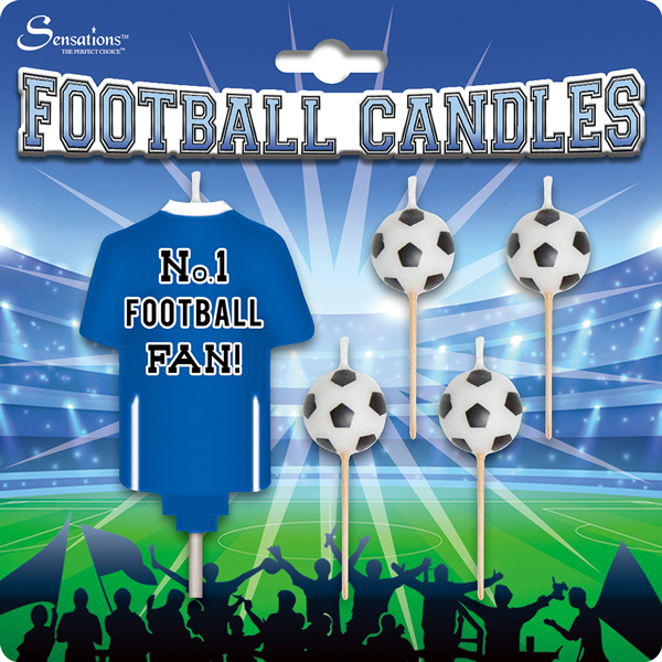 Blue And White Football Candles