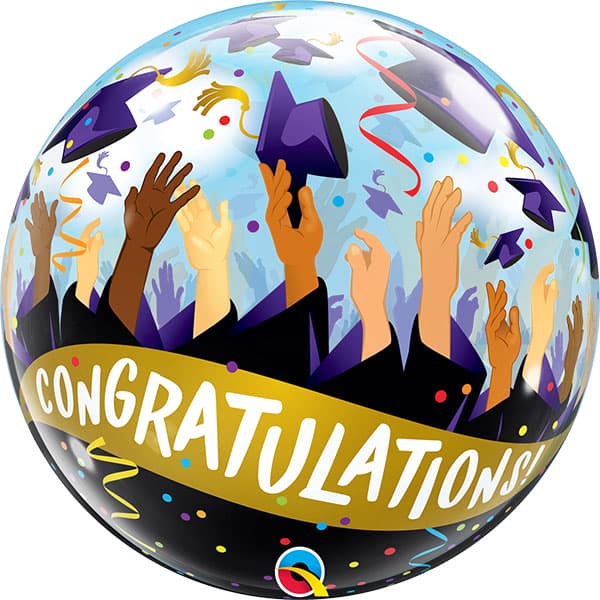 (image for) 22" Congratulations Grad Caps Single Bubble Balloons