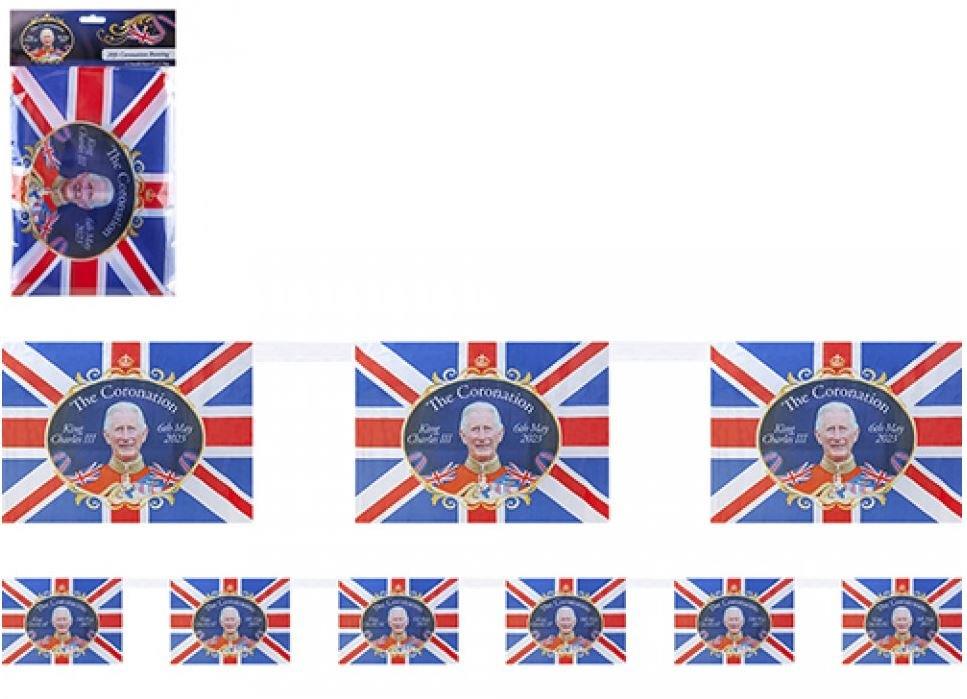 6m 12 Flag Coronation Rayon Bunting