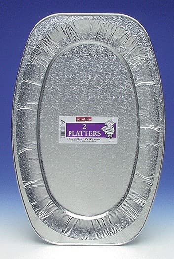 (image for) 22 inch Silver Foil Platter Pack Of 2