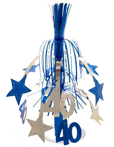 (image for) Age 40 Silver And Blue Star Fountain Decoration