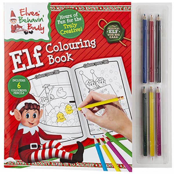 Elf Colouring Book With 6 Mini Pencils