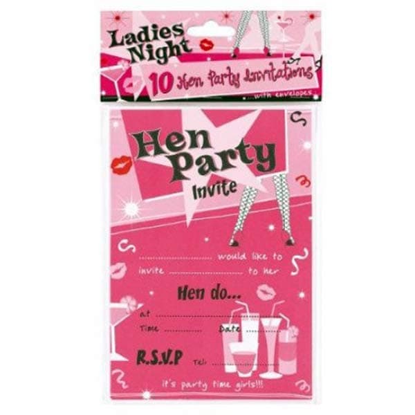 Hen Party Ladies Night Invitation 10pk