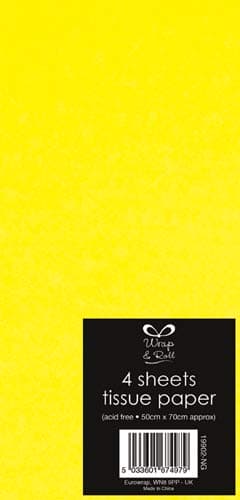 Neon Yellow Tissue Paper x4 Sheets