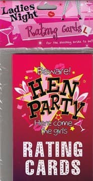 Ladies Hen Night Party Rating Cards