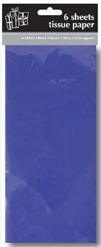 Dark Blue Tissue Paper x6 Sheets