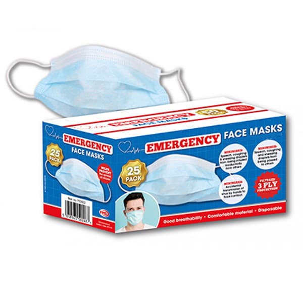 (image for) Emergency Disposable Face Masks 25 Pack