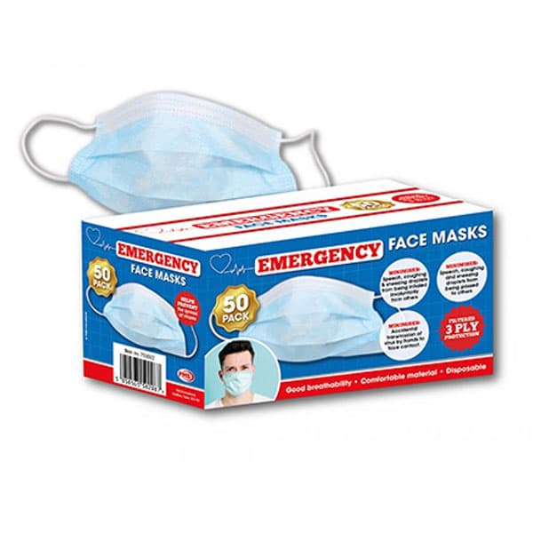 (image for) Emergency Disposable Face Masks 50 Pack