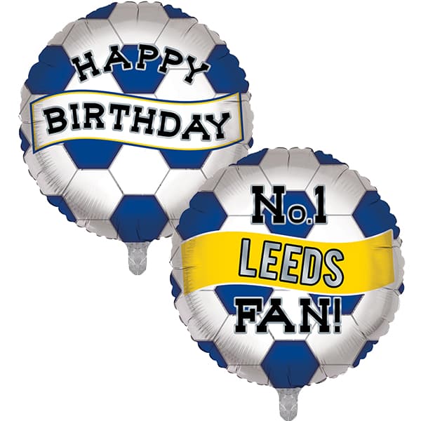 (image for) 18" Leeds Birthday Football Foil Balloons