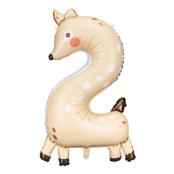 34" Number 2 Roe-Deer Shape Foil Balloons