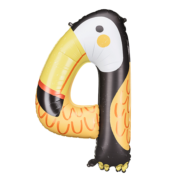 32" Number 4 Tucan Shape Foil Balloons