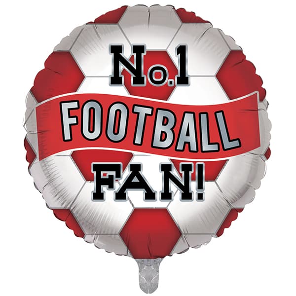 (image for) 18" Red And White No1 Football Fan Foil Balloons