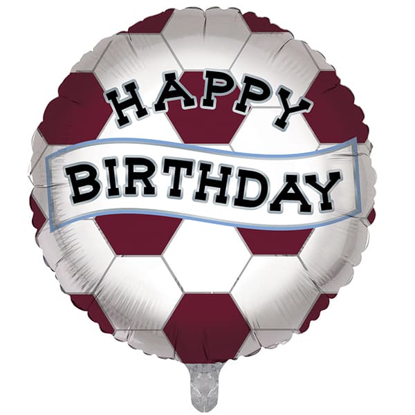 (image for) 18" Claret And Blue Birthday Football Foil Balloons