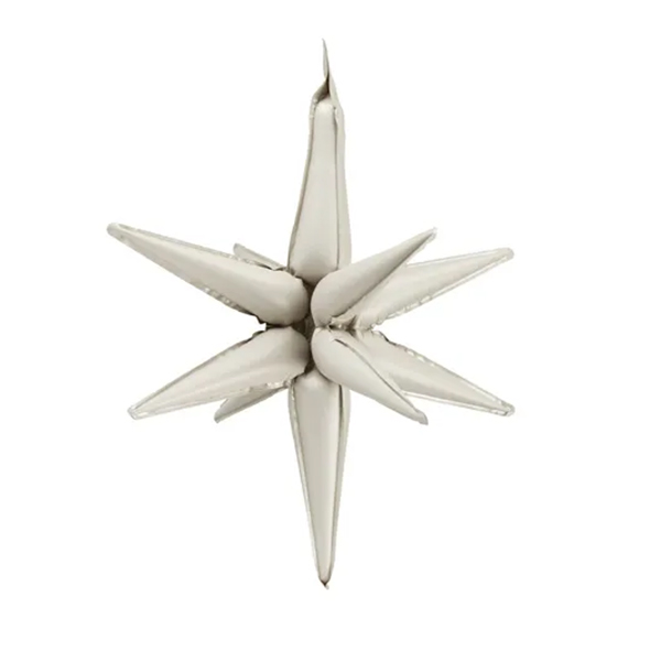 50cm Matte Beige 3D Star Foil Balloons