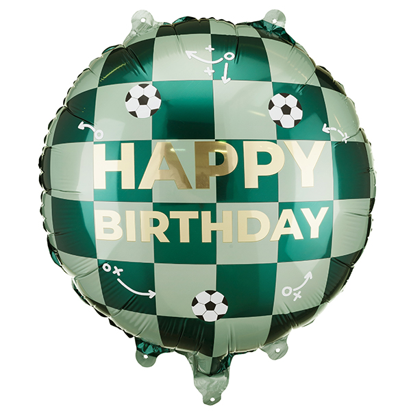 (image for) 18" Happy Birthday Footballs Foil Balloons