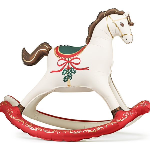 (image for) Christmas Rocking Horse Shape Foil Balloons