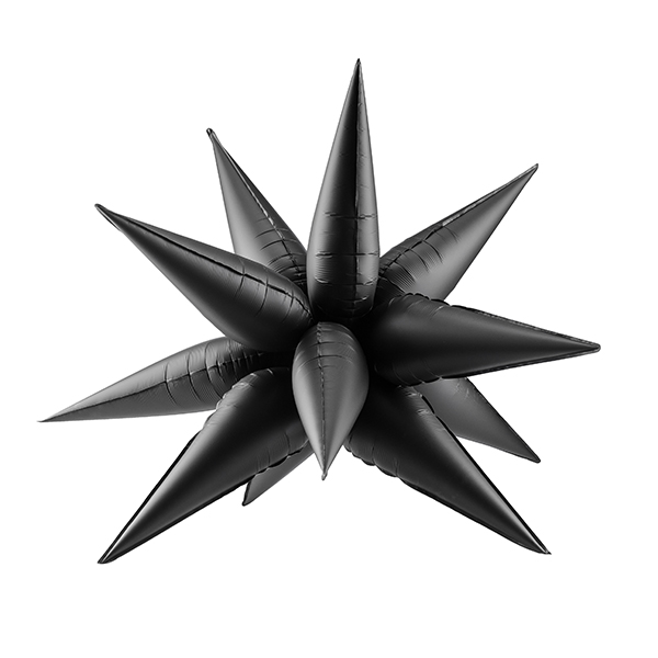 70cm Matte Black 3D Star Foil Balloons