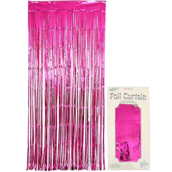 Metallic Fuchsia Foil Door Curtain