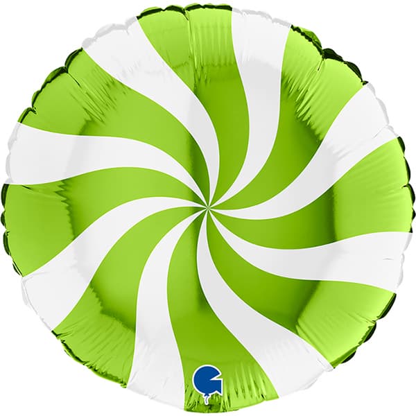 18" Lime Green Swirly Foil Balloons