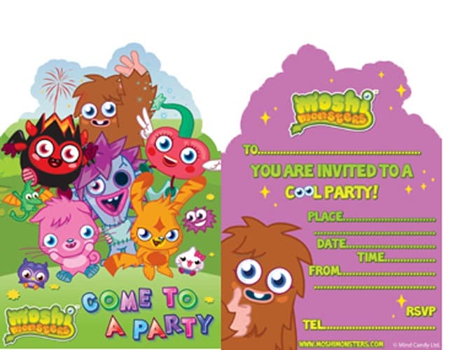 Moshi Monster Invites x 6