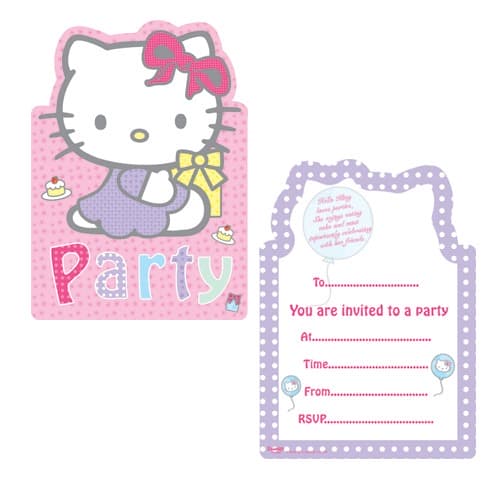 Hello Kitty Invites x6